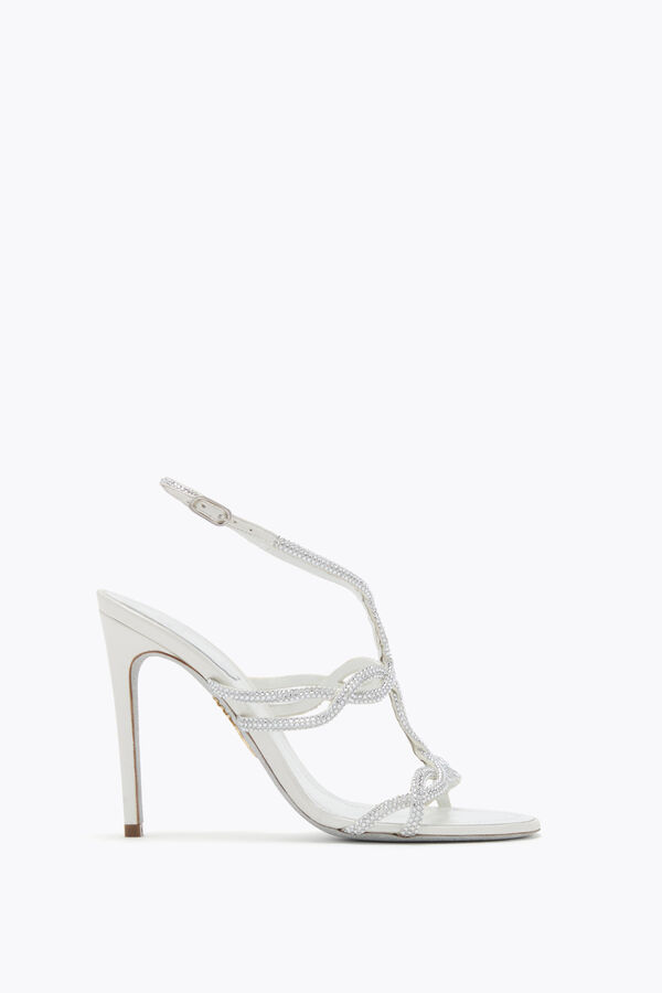CLEO METALLIC IVORY SATIN/CRYSTAL STRASS SANDAL