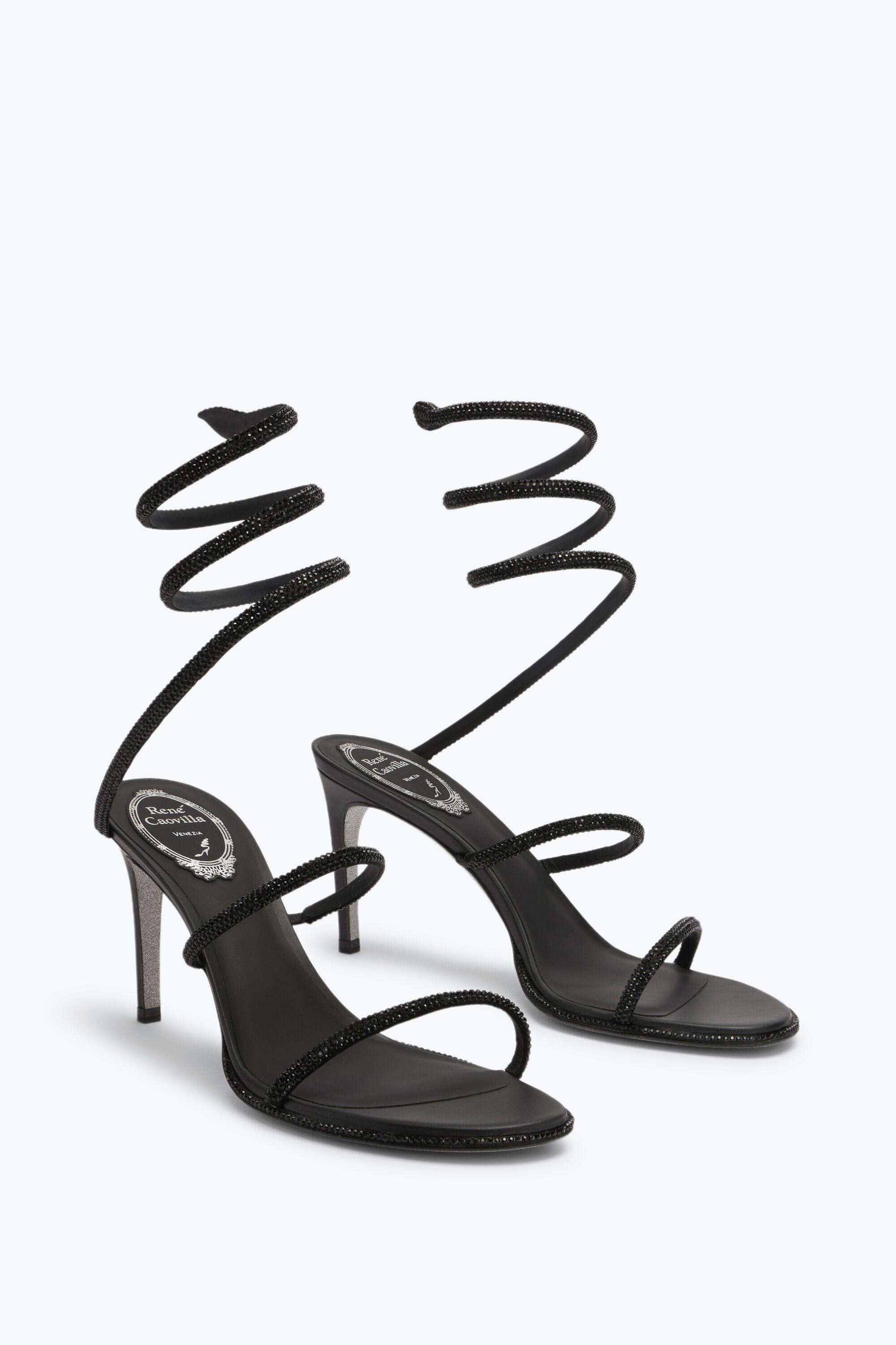 商品画像：Jeweled CLEO BLACK SANDAL 80 | Rene Caovilla® 2