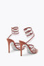 CHANDELIER RUST SATIN/RED FLAME STRASS SANDAL