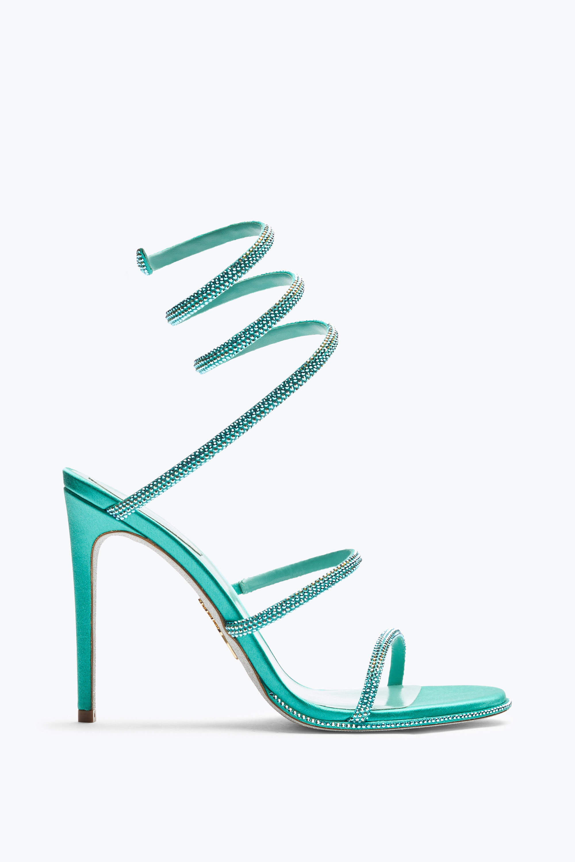 Jeweled Cleo Aquamarine Sandal With Crystals 105 | Rene