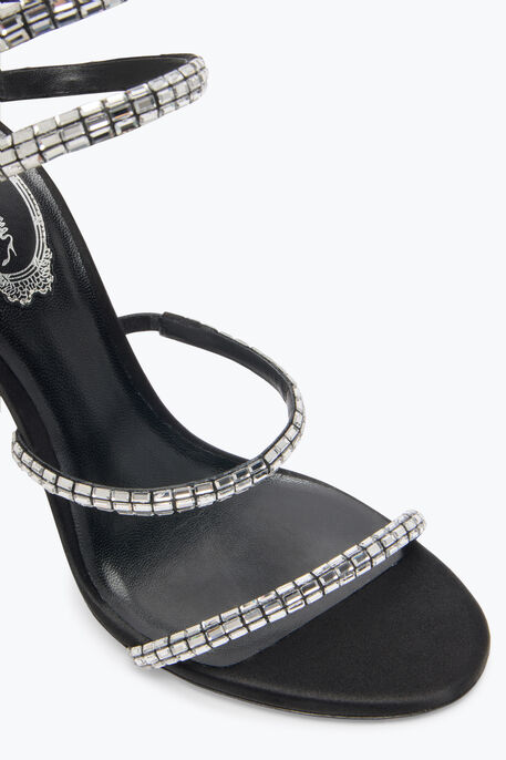 CLEO BLACK SANDAL WITH CRYSTAL BAGUETTE 105