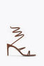 CLEO BROWN SATIN/SMOKED TOPAZ STRASS SANDAL