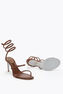 CLEO BROWN SATIN/SMOKED TOPAZ STRASS SANDAL