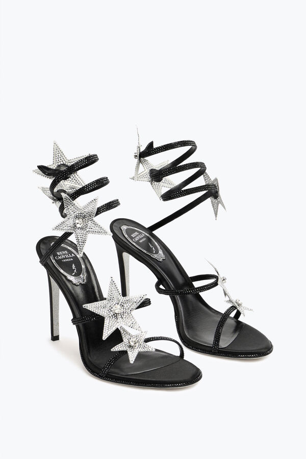 CLEO STAR BLACK &amp; SILVER SANDAL 105