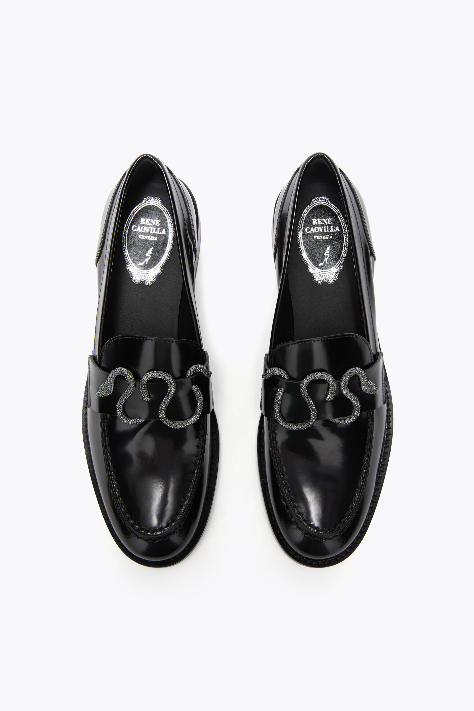 Jeweled Morgana Black Loafer With Black Matte Crystal 20 | Rene