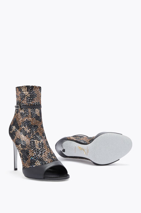 GALAXIA BLACK LEOPARD-PRINT SANDAL 105