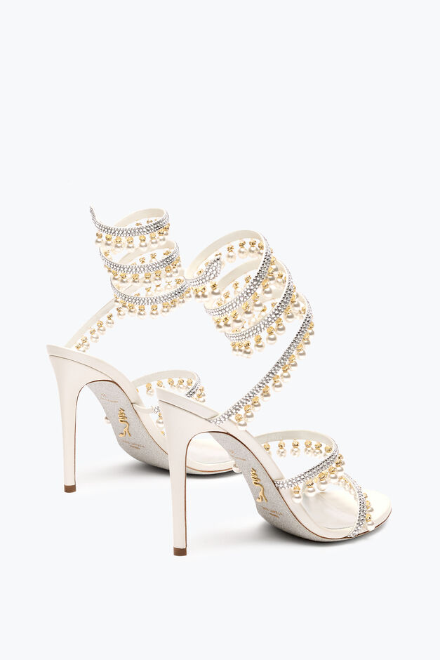 CHANDELIER IVORY SANDAL WITH PEARLS 105 CHANDELIER IVORY SANDAL WITH PEARLS 105