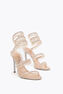 CHANDELIER LIGHT PINK SATIN/SILK STRASS SANDAL