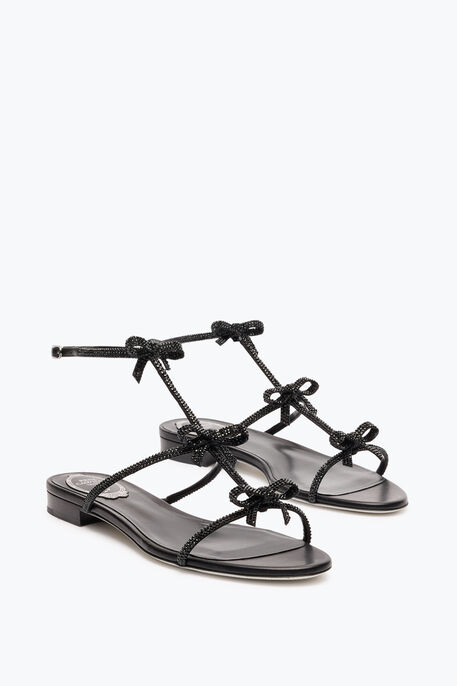 CATERINA BLACK FLAT SANDAL 10