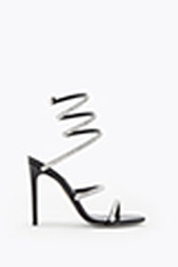 CLEO SPARK BLACK AND SILVER SANDAL 105