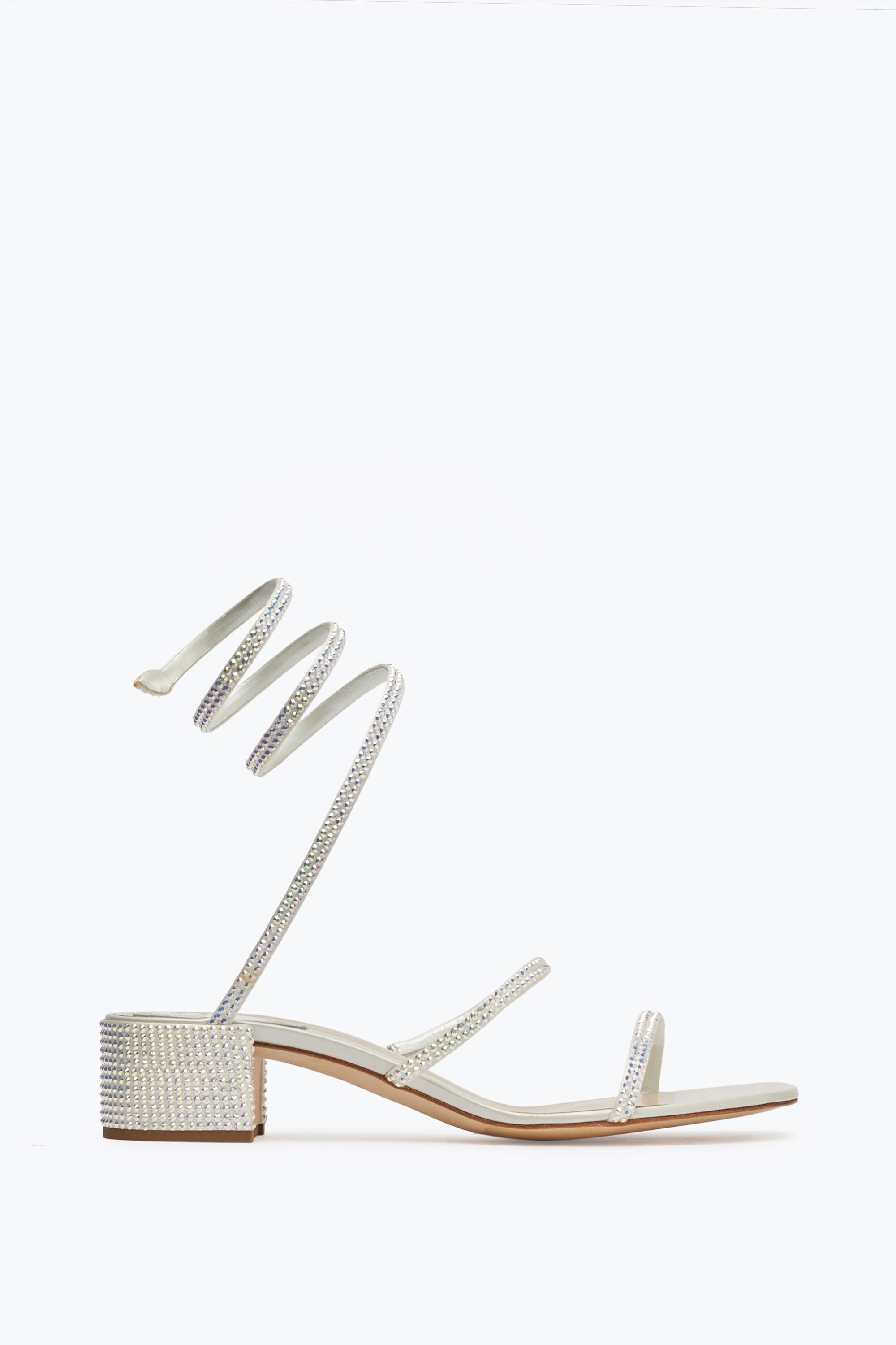 Jeweled Flat Satin Sandals Cleo | Rene Caovilla®