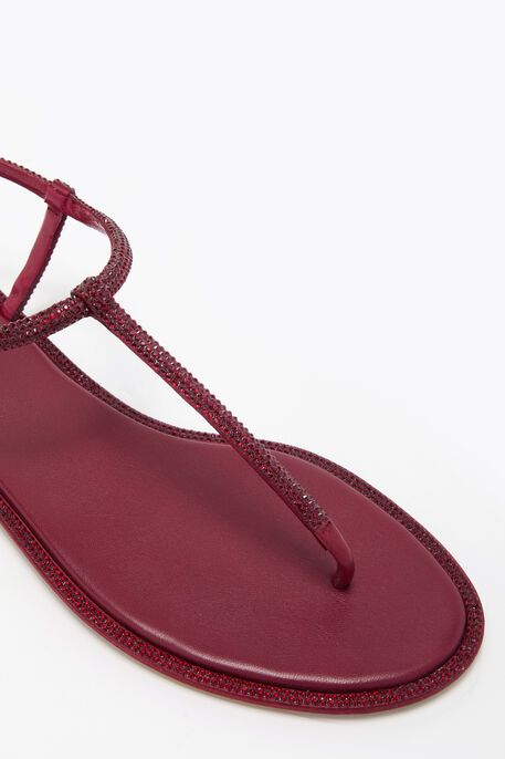 DIANA BURGUNDY SANDAL WITH CRYSTALS 10