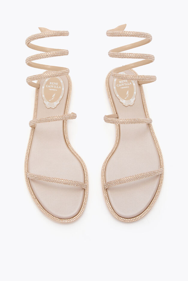 CLEO GOLD FLAT SANDAL 10