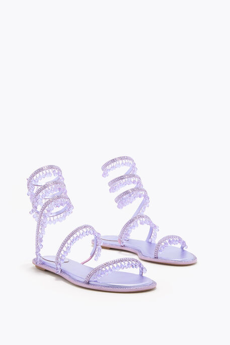 CHANDELIER METALLIC VIOLET FLAT SANDAL 10