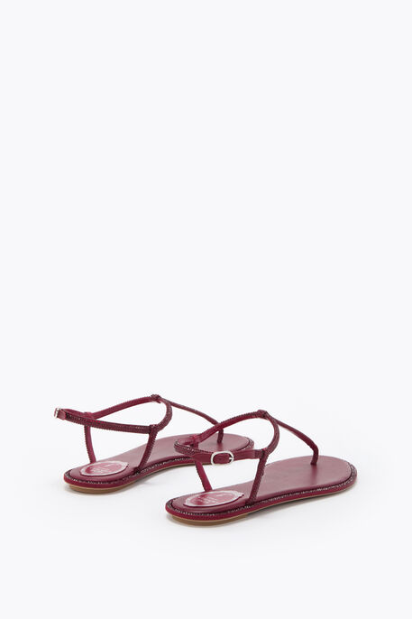DIANA BURGUNDY SANDAL WITH CRYSTALS 10