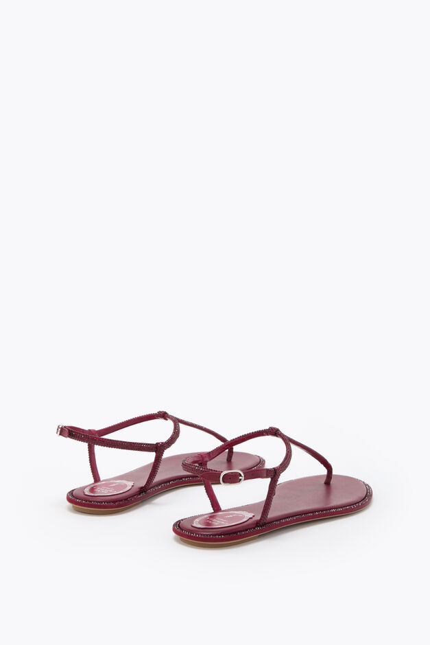 DIANA BURGUNDY SANDAL WITH CRYSTALS 10