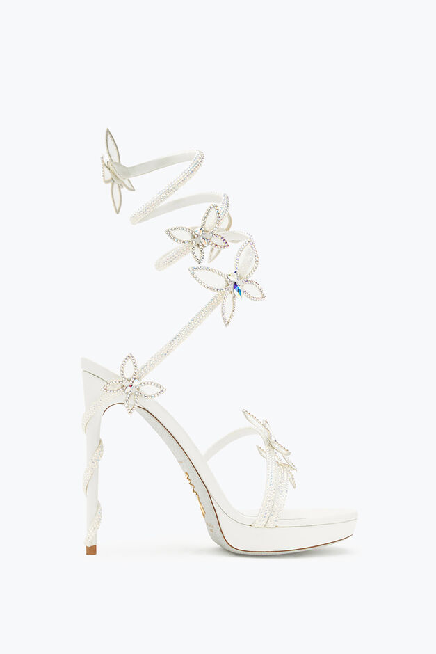 Margot Crystal White Platform Sandal 120