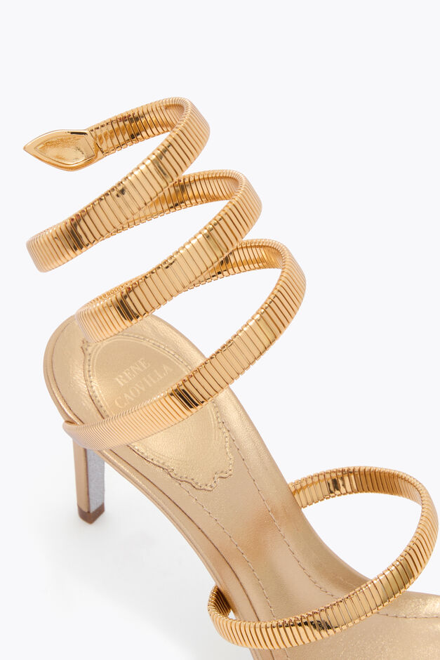 GOLD LAMB/GOLD METAL SNAKE SANDAL