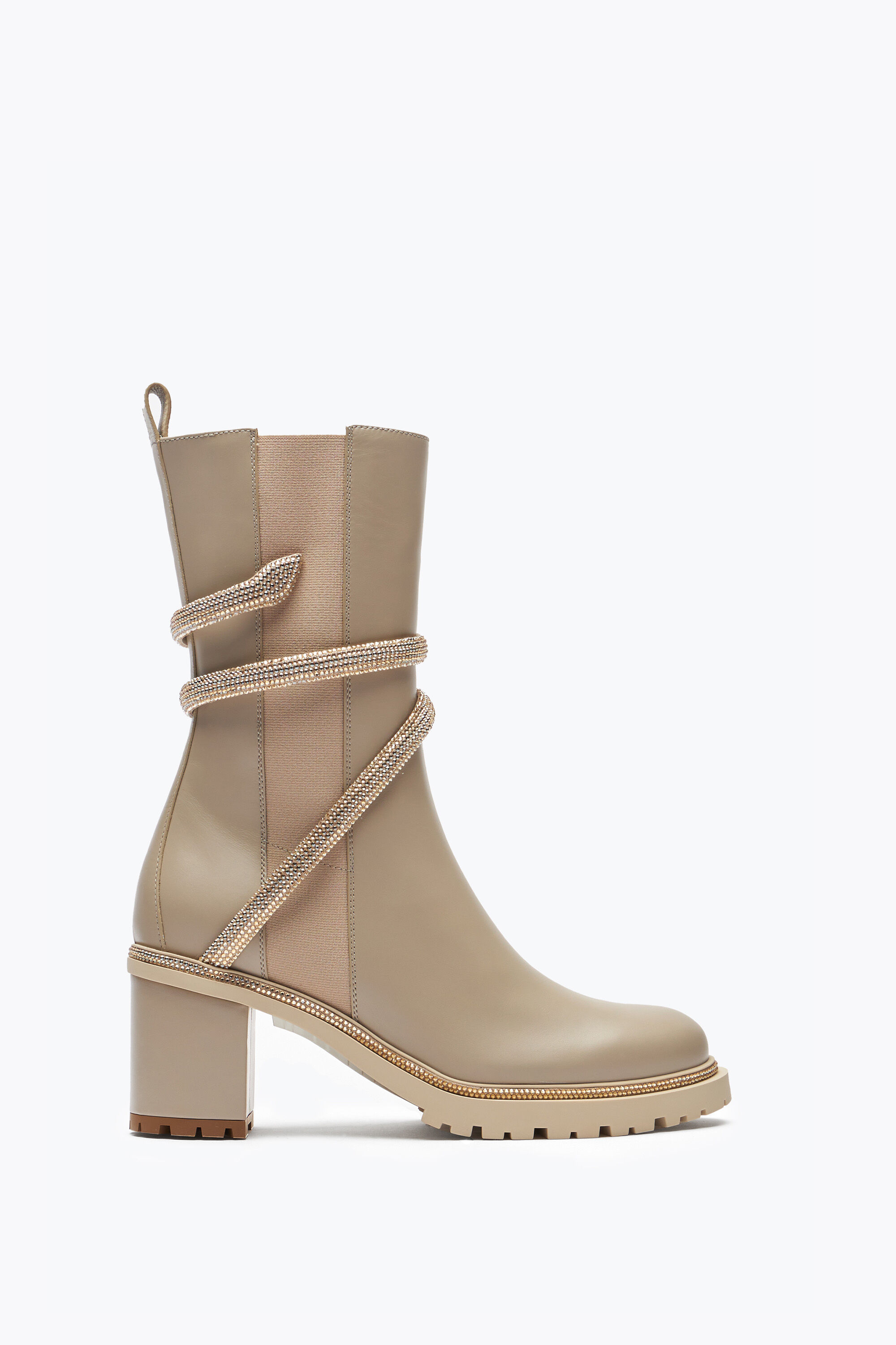 美品✨ RENE CAOVILLA ショートブーツ ブーティ ラインストーン Jeweled Cleo Crystals Beige Bootie 60 | Rene Caovilla®