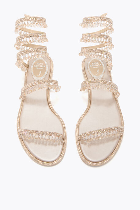 CHANDELIER GOLD FLAT SANDAL 10
