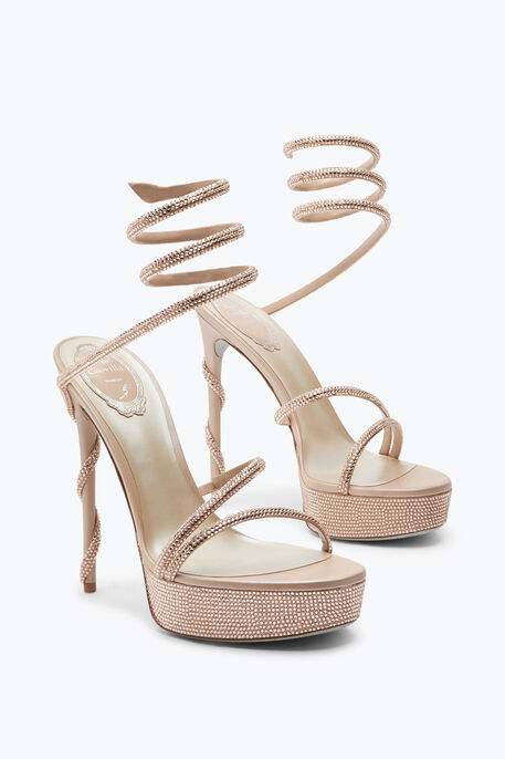 MARGOT CRYSTAL BEIGE PLATFORM SANDAL 130 MARGOT CRYSTAL BEIGE PLATFORM SANDAL 130
