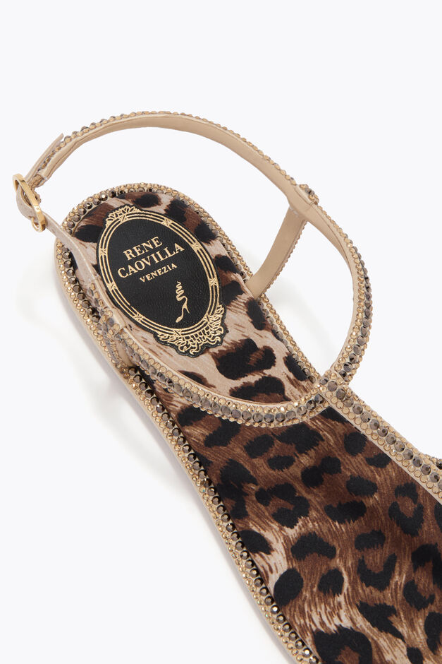 DIANA ANIMALIER SANDAL WITH CRYSTALS 10