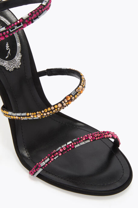 SUPER CLEO BLACK SANDAL WITH SWAROVSKI CRYSTALS 105
