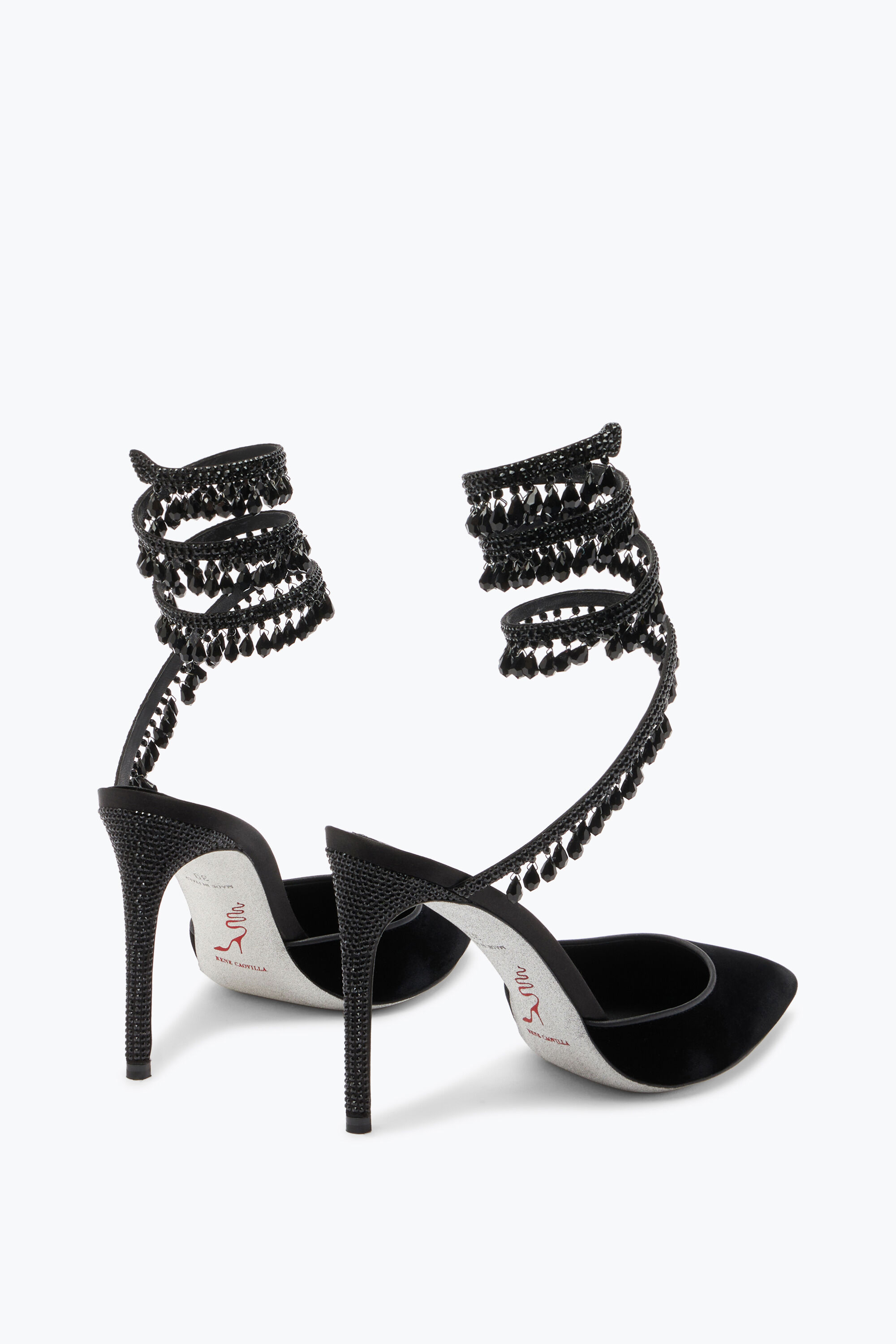 Jeweled Black Pumps In Velvet Chandelier | Rene Caovilla®