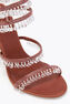 CHANDELIER RUST SATIN/RED FLAME STRASS SANDAL