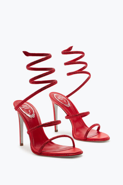 Jeweled CLEO RED SANDAL WITH CRYSTAL 105 | Rene Caovilla® display picture 2