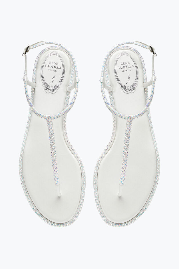 DIANA WHITE SANDAL WITH CRYSTALS 10