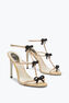 Caterina Neutral Sandal With Black And Gold Crystals 105