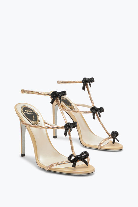 Caterina Neutral Sandal With Black And Gold Crystals 105 Caterina Neutral Sandal With Black And Gold Crystals 105