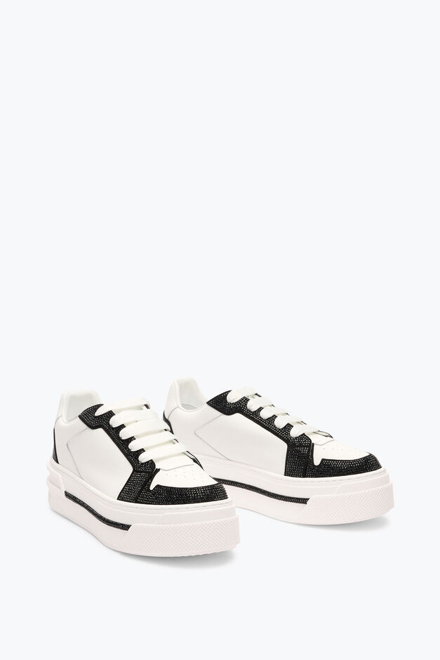XTRA WHITE-BLACK SNEAKER WITH CRYSTALS 50