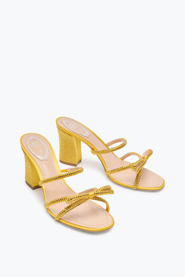 NICOLE YELLOW SLIDER SANDAL 80