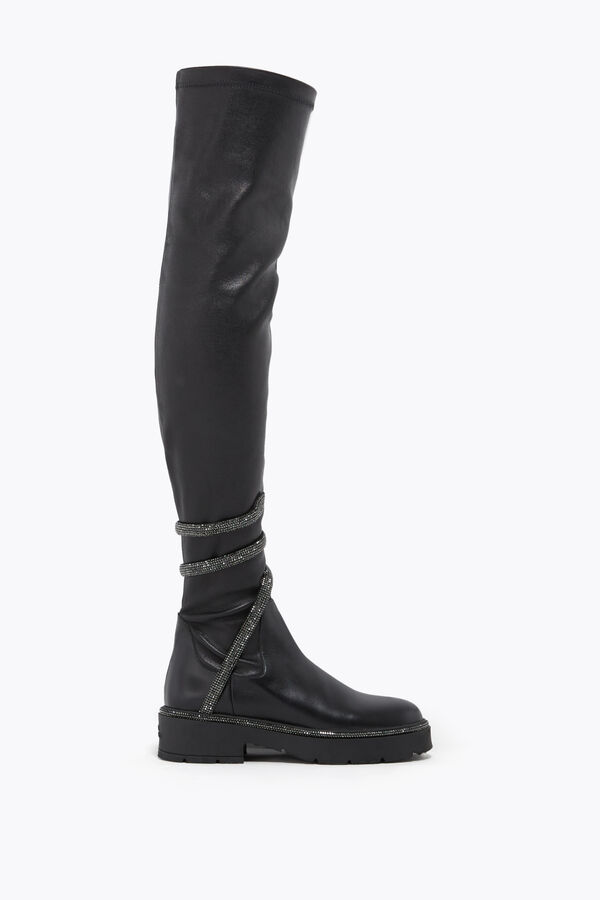 CLEO CUISSARD BLACK LAMB/JET HEMATITE STRASS BOOT