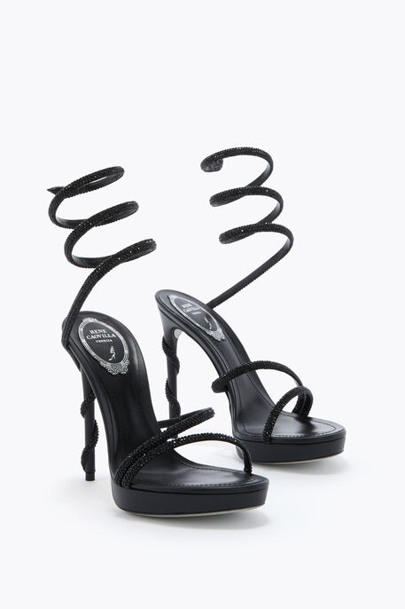 MARGOT BLACK PLATFORM SANDAL 120