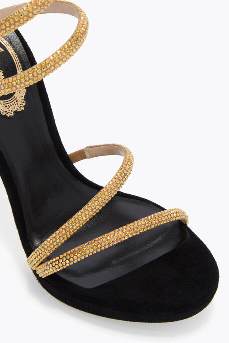 MARGOT CRYSTAL GOLD PLATFORM SANDAL 120
