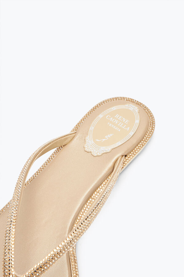 Diana Champagne Thong Sandal With Crystals 10