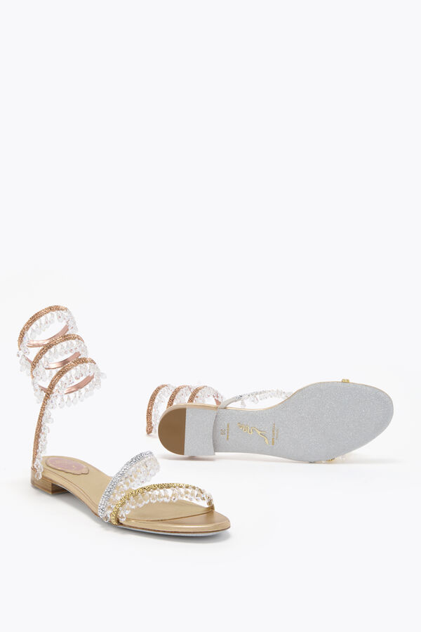 CHANDELIER GOLD SATIN/ROSE GOLD-MULTI STRASS SANDAL