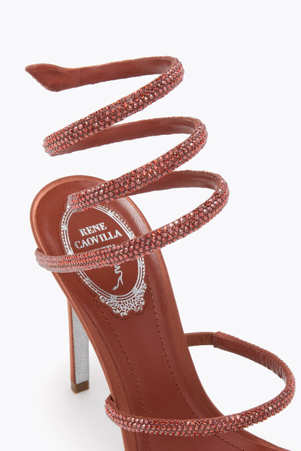 CLEO RUST SATIN/RED FLAME STRASS SANDAL