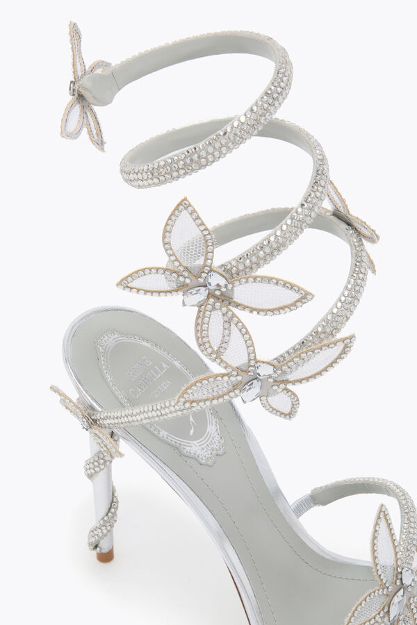 MARGOT MIRRORED SILVER SANDAL WITH BUTTERFLIES 105