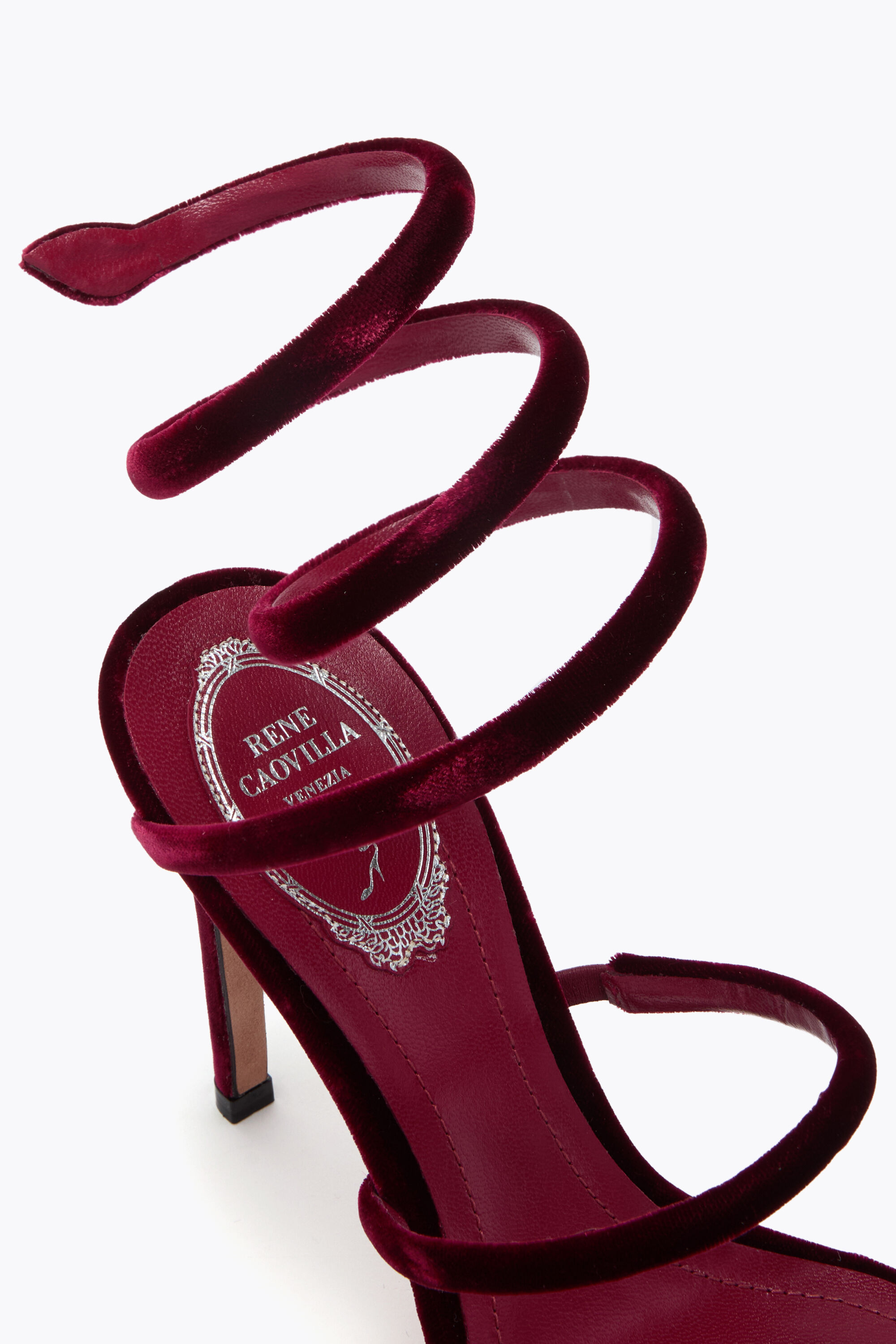 Jeweled CLEO RUBY VELVET SANDAL 105 | Rene Caovilla®