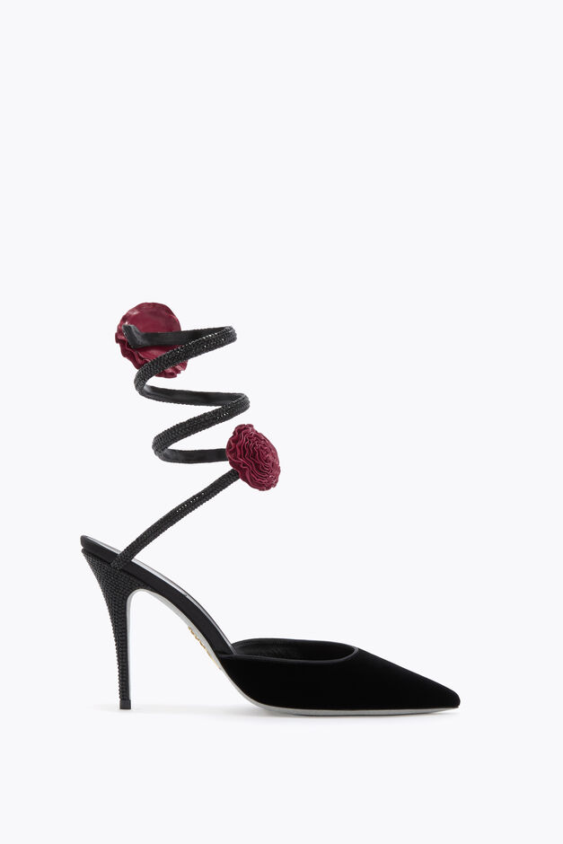 ROSALIA BLACK VELVET PUMP 100