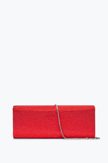 Zafira Red Clutch With All-Over Crystals Zafira Red Clutch With All-Over Crystals