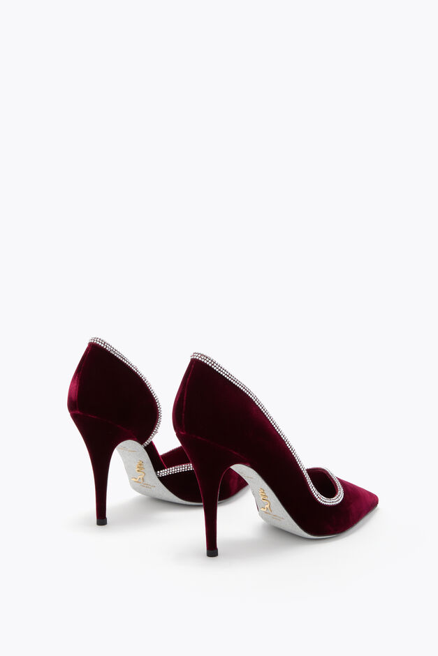 ONDA BURGUNDY VELVET PUMP 100 ONDA BURGUNDY VELVET PUMP 100