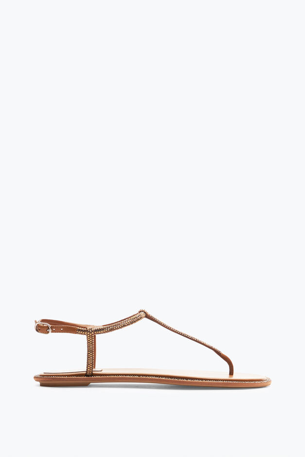 DIANA COGNAC SANDAL WITH CRYSTALS 10