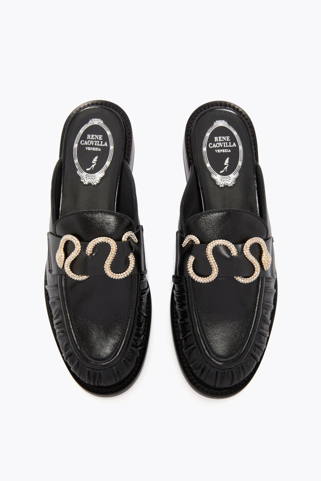 MORGANA BLACK MULE LOAFER 20