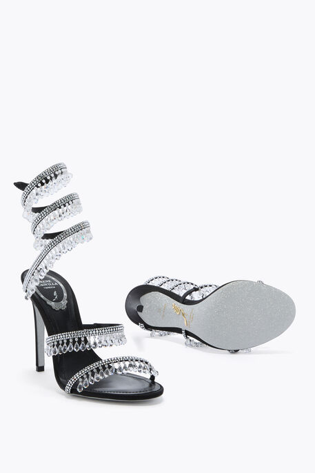 CHANDELIER BLACK AND SILVER SANDAL 105