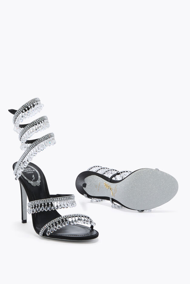 CHANDELIER BLACK AND SILVER SANDAL 105